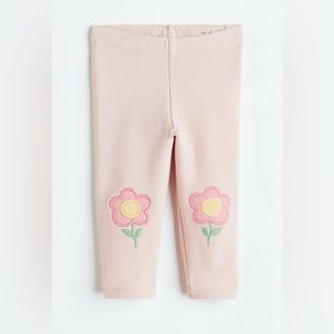 H&M Soft Leggings with Flower Knees Size 18M